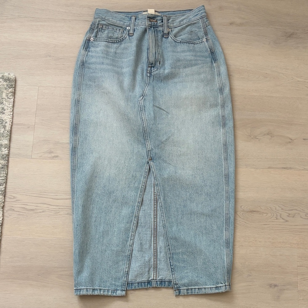Madewell Light Blue Maxi Denim Skirt; size 25